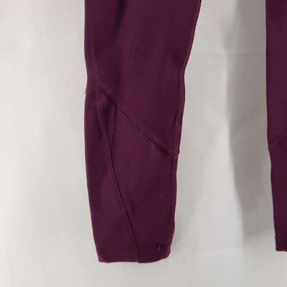 Sweaty Betty London Leggings Womens Small Full Length Zipper Pockets Maroon - Picture 7 of 16